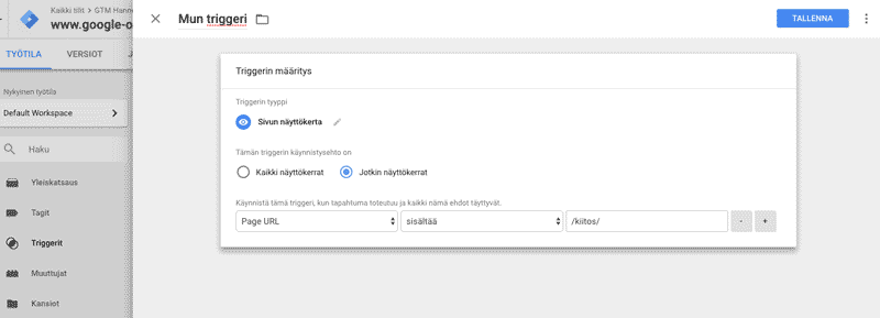 uusi gtm triggeri
